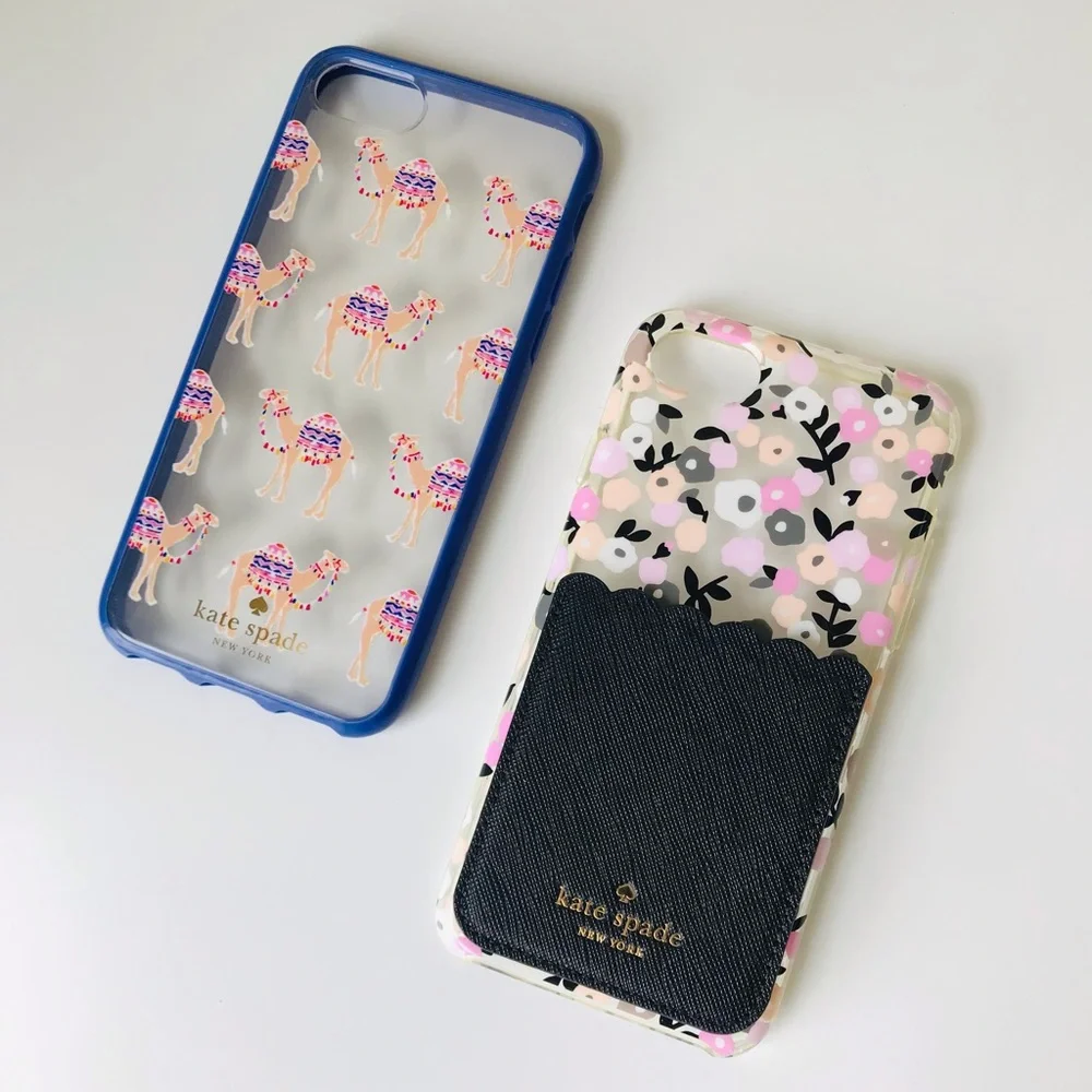 Kate Spade Phone Case Bundle, Floral Card Slot, Camel Party Daycation